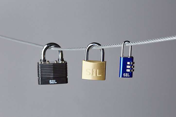Cadenas à combinaison Smith & Locke en aluminium coloris bleu l.21 mm anse en acier
