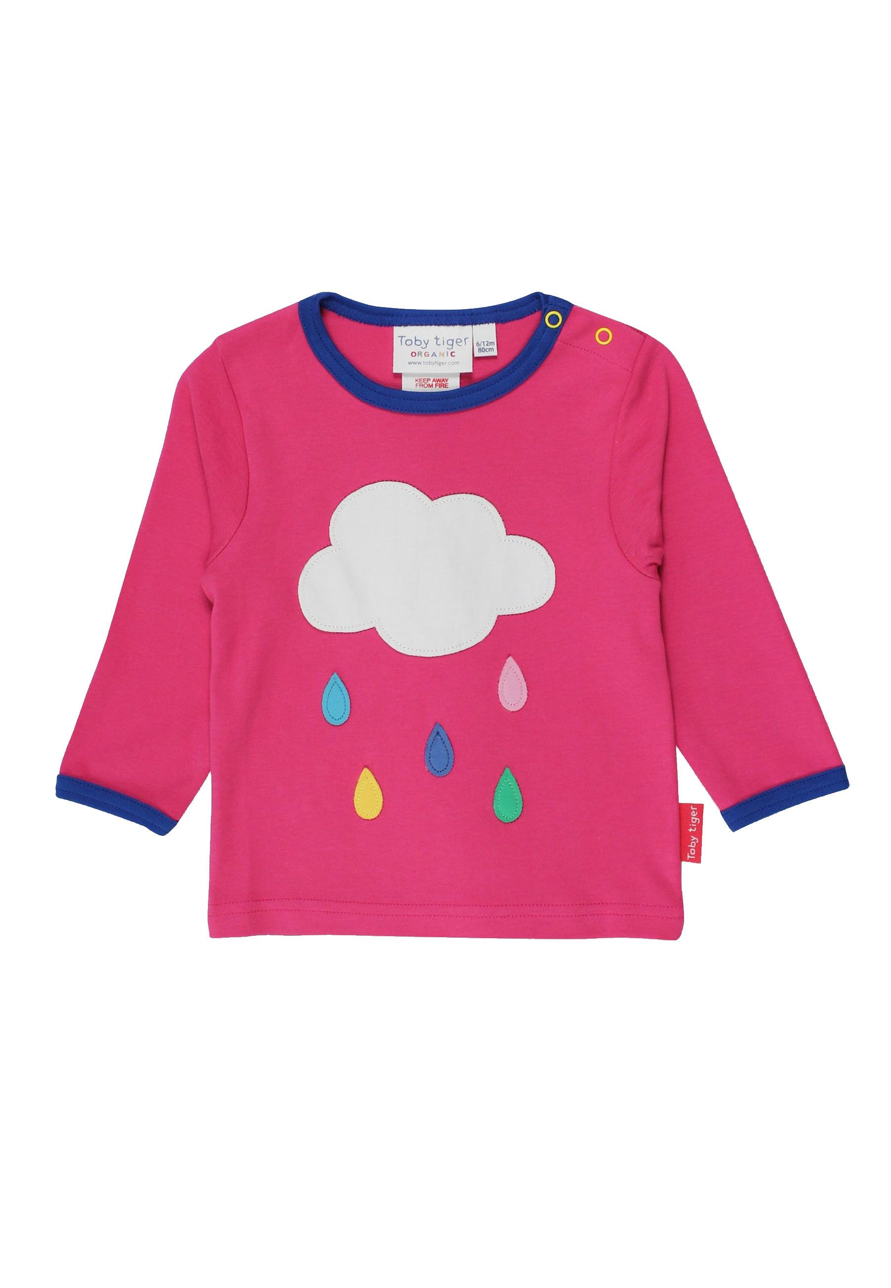 Toby Tiger Langarmshirt mit Wolken Applikation