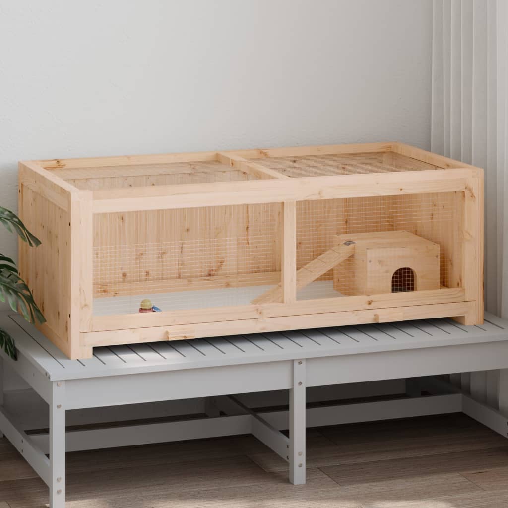 gaiola para hamster vidaXL em madeira maciça de abeto, 104x52x38 cm