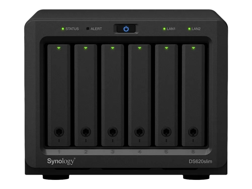 Synology Disk Station DS620slim - NAS-server - 6 bays - SATA 6Gb/s - RAID 0, 1, 5, 6, 10, JBOD - RAM 2 GB - Gigabit Ethernet - iSCSI support