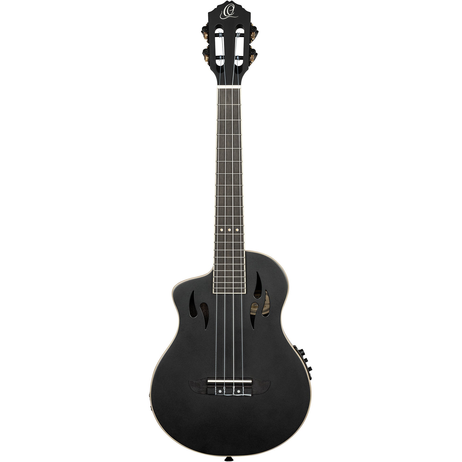 Ortega TourPlayer Series RTPS-U-SBK-L linkshandige elektrische tenor ukelele met gigbag