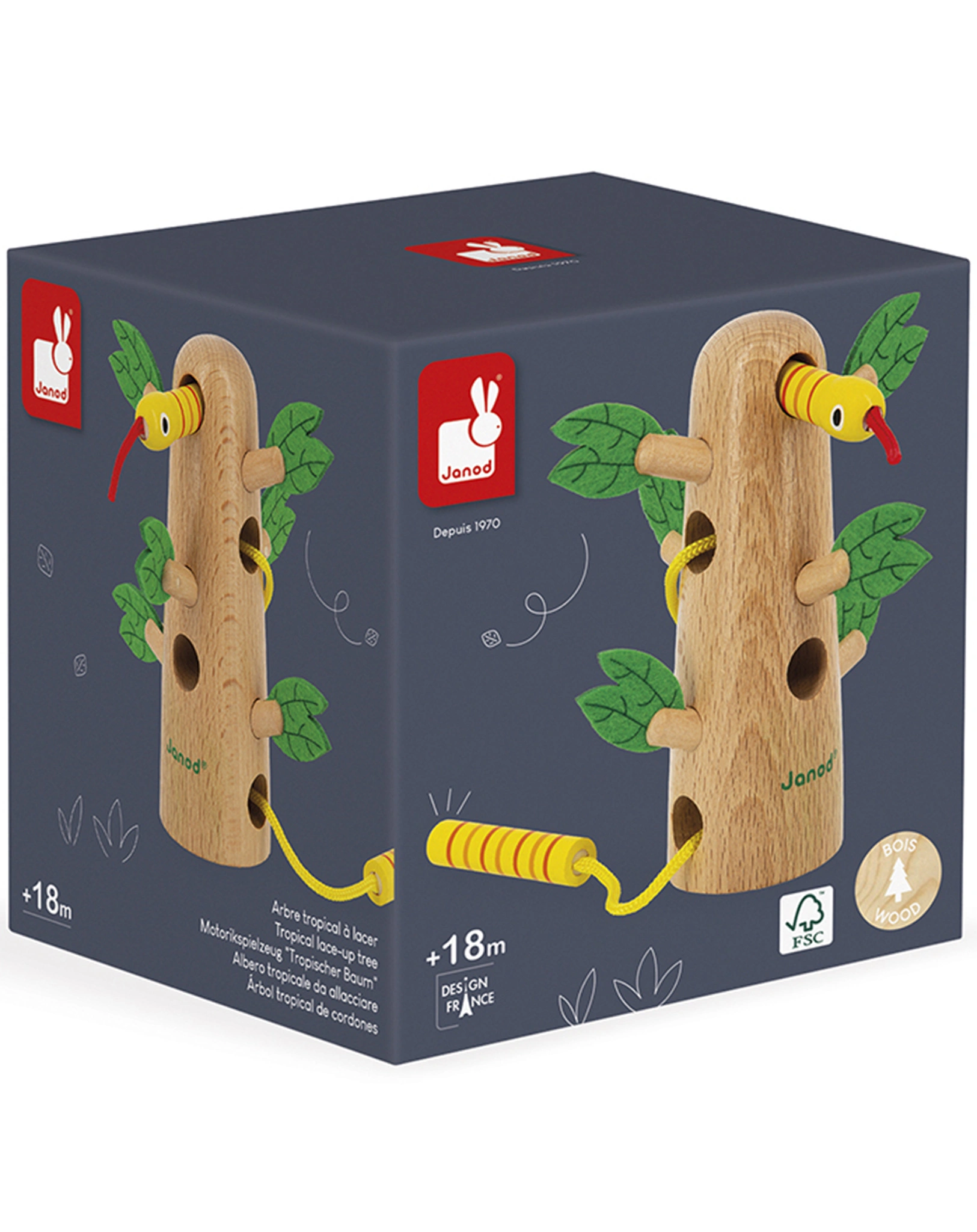 Fädelspiel TROPISCHER BAUM  aus Holz