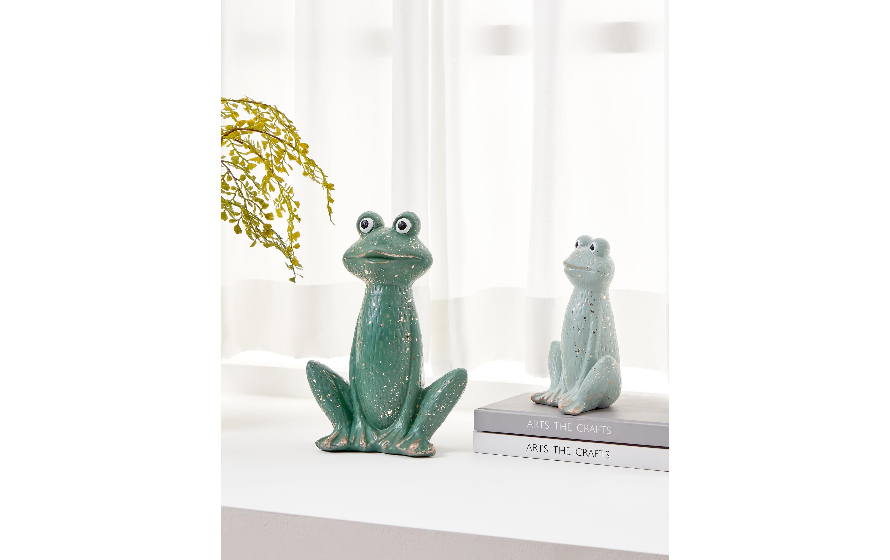Dekofigur Frosch Saidane 27.5 cm, SalbeigrünFroschfigur