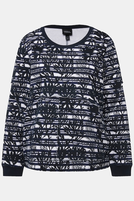 Sweatshirt, offene Kanten, Rundhals, Langarm