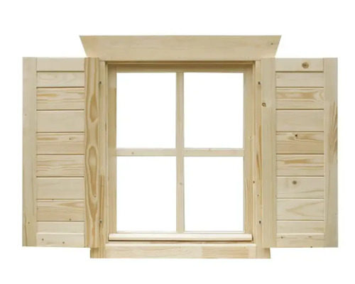SKAN HOLZ luiken voor 28 mm blokhutten, 1 paar, 29,8 x 74,5 cm, naturel