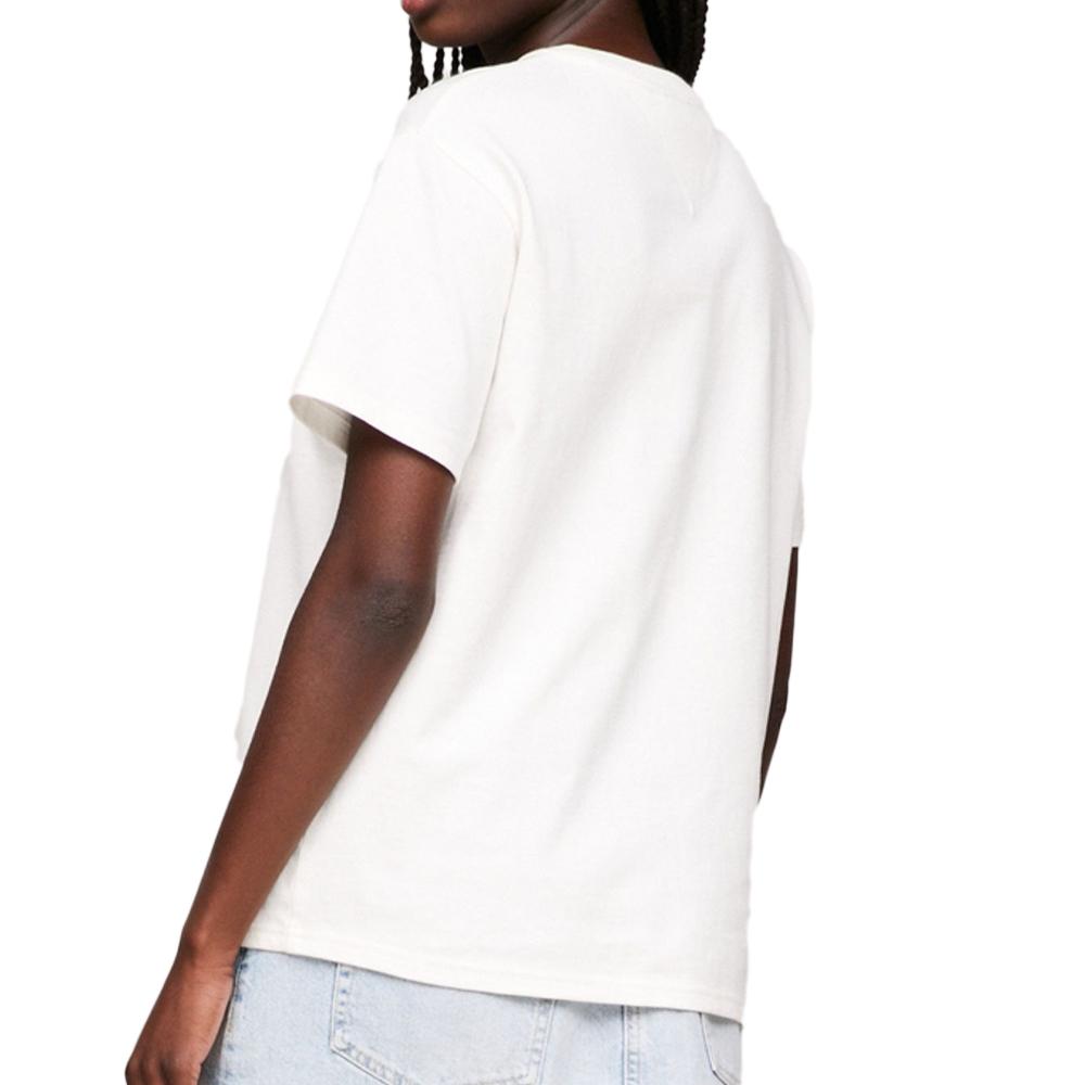 Tommy Hilfiger T-shirt Écru/Bleu Femme Tommy Hilfiger Varsity Lux