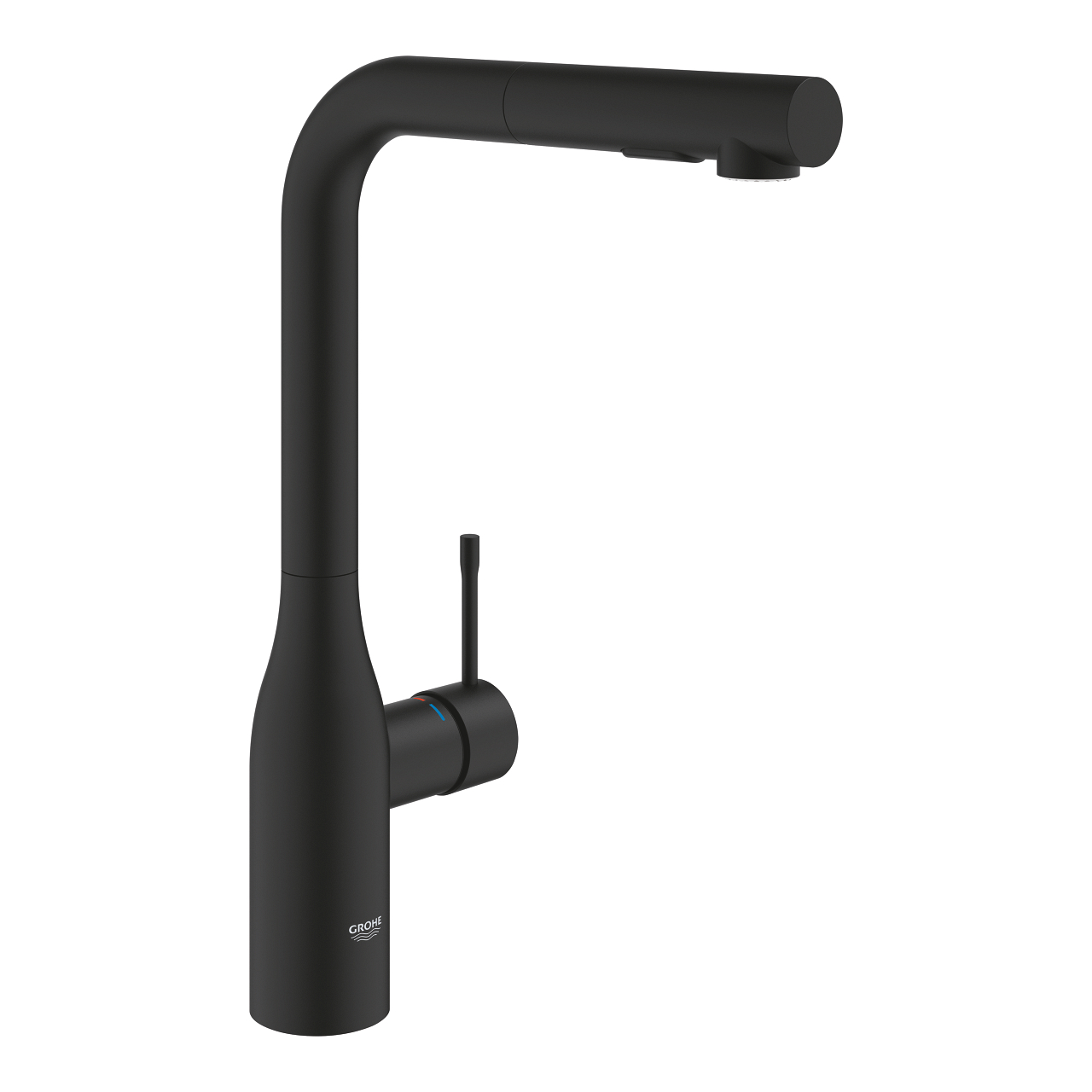 Grohe Essence New keukenkraan 35cm met uittrekbare handdouche phantom black - zwart mat