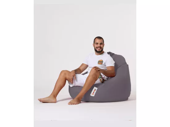 Pouf poire gris fumé Premium XXL