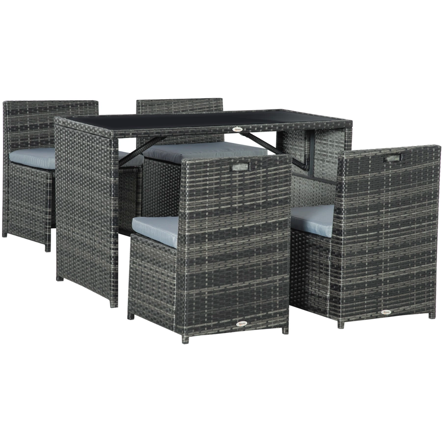Outsunny Gartenmöbel Set mit kompaktem Design grau