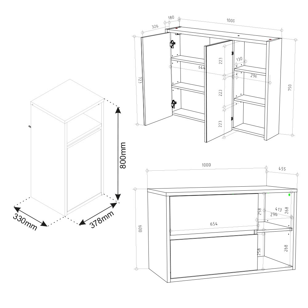 Vicco Badmöbel-Set Badezimmer-Möbel Bad-Schrank Viola Grau Anthrazit modern Badezimmerschrank Waschtischunterschrank Spiegelschrank Midischrank Schranktür Schrankfach Ablage Aufbewahrung