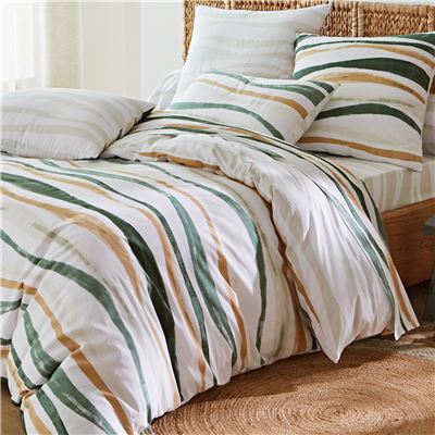 Linge de lit ondes graphiques