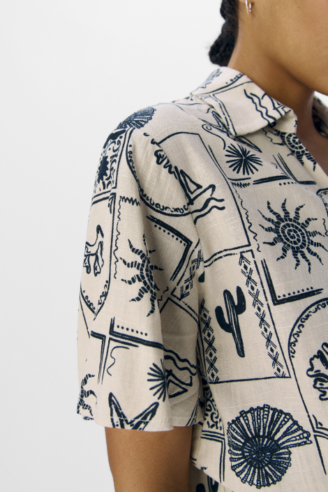 Object beige dames blouse