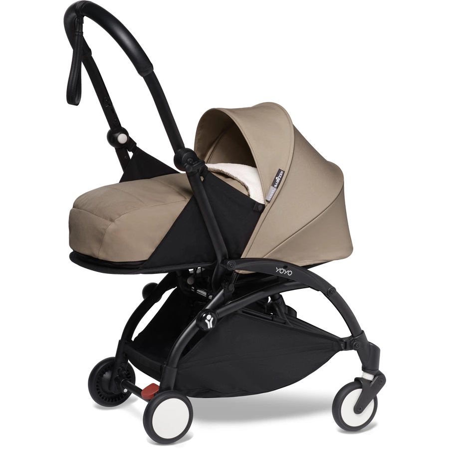 BABYZEN Kinderwagen YOYO2 0+ Black mit Neugeborenenaufsatz Taupe