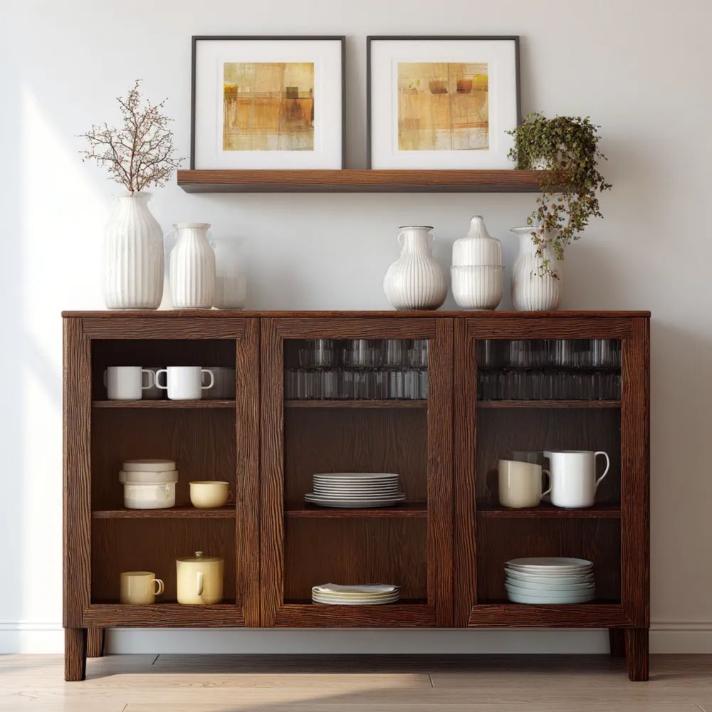 Sideboard aus Holz 150x85x40 cm - Dunkelbraun - Modernes Design