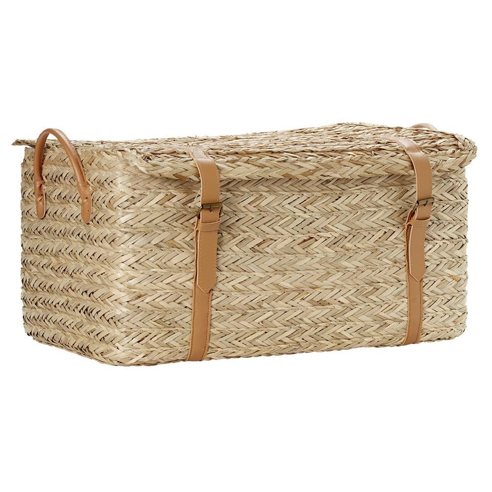 Malle en jute naturelle avec sangles 52x31xH25 cm - TISSIA