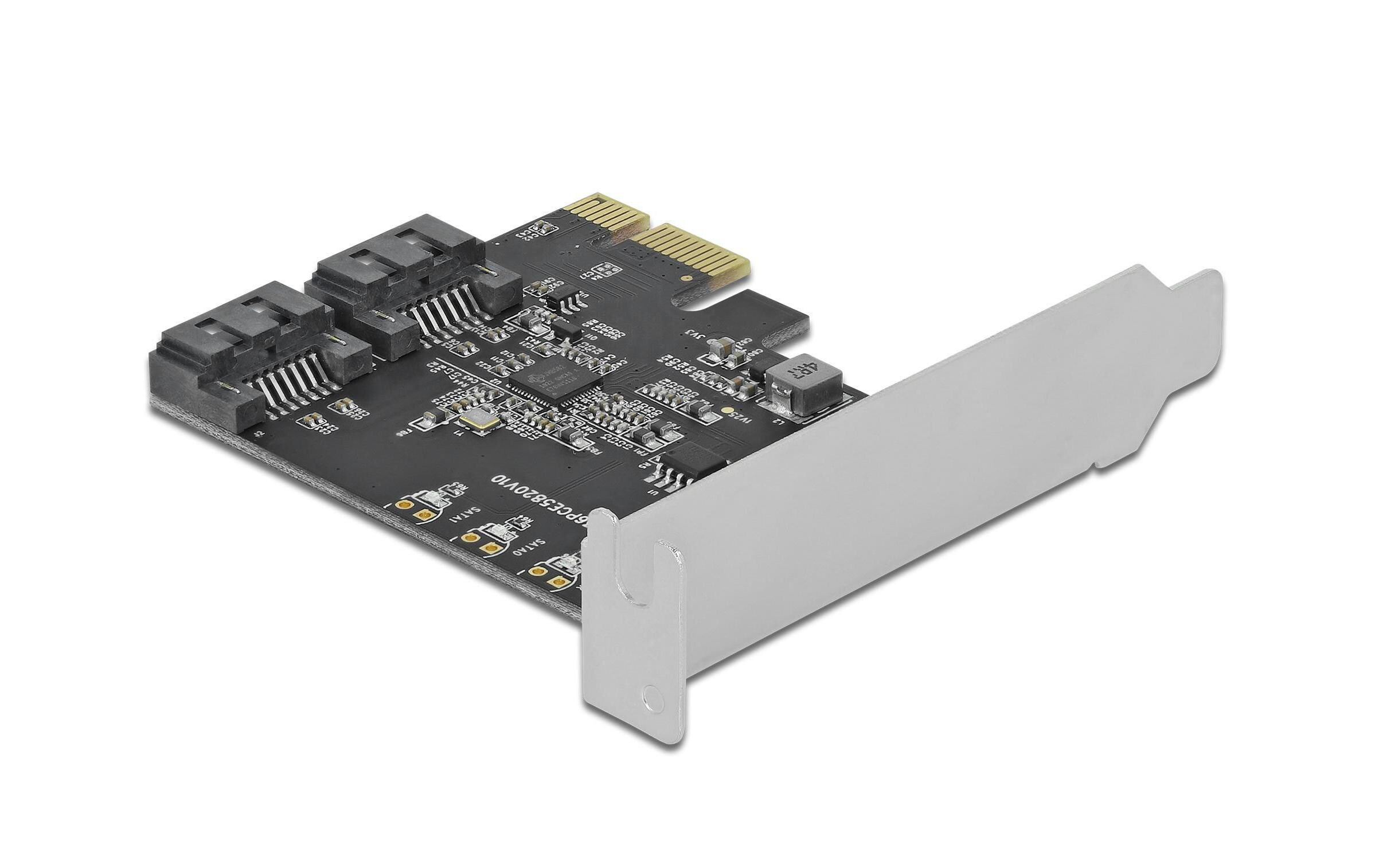 Host Bus Adapter 2 Port SATA PCIe KarteDelock 2 Port SATA PCI Express Karte – Low Profile Formfaktor