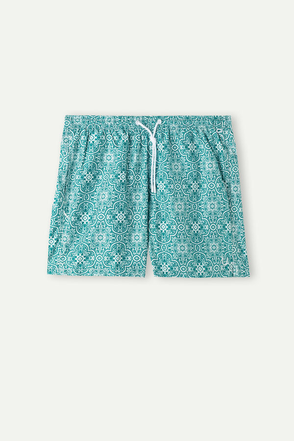 Maiô boxer com estampa verde majólica