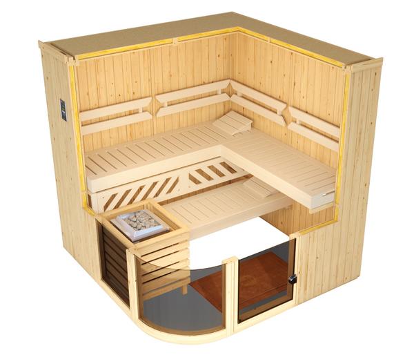 Weka Sauna Sara mit Glastür und Fenster,