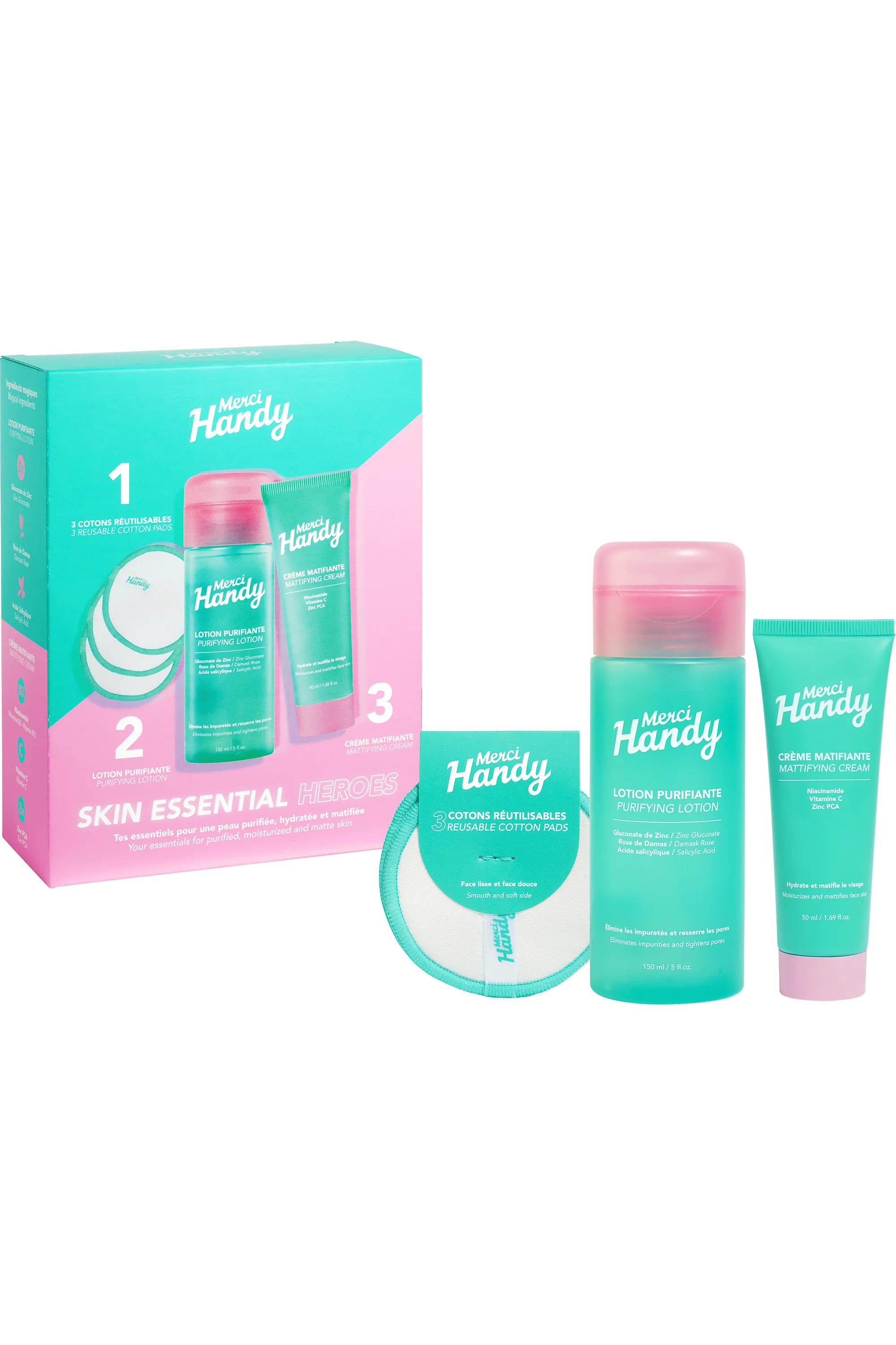 Merci Handy Kit essentiels visage Skin Essential Heroes-200 ml
