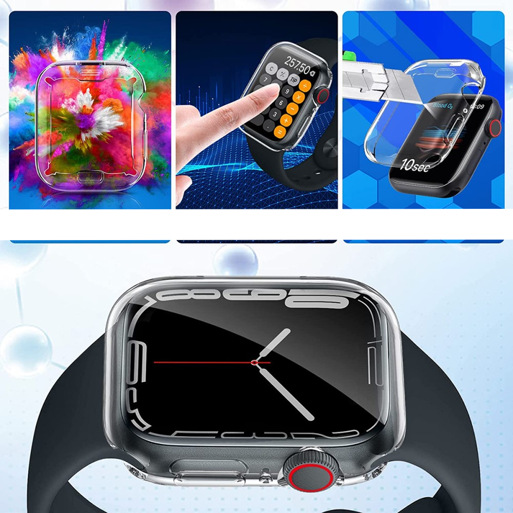 Apple Watch (45 mm) Gummi Bumper mit Displayschutz - Transparent