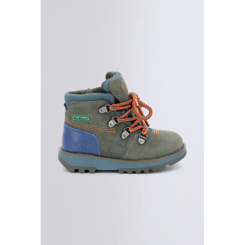 KICKNATURE KAKI ORANGE BOTTILLONS Cuir Garçon
