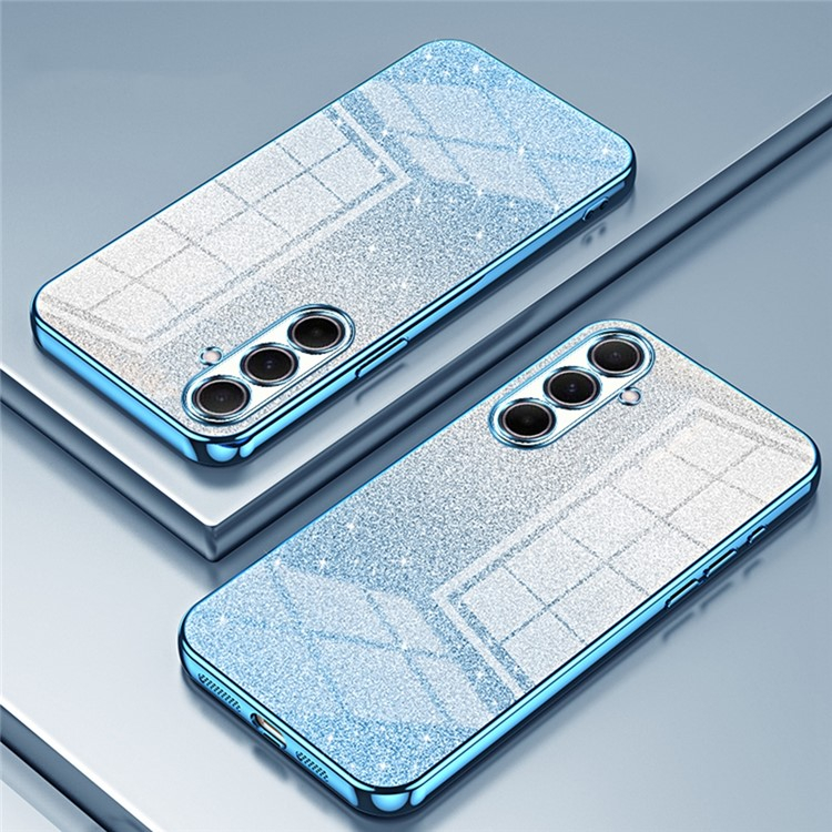 Samsung Galaxy A56 Gummi Case Schutzhülle im Glitzer Design - Blau / Silber