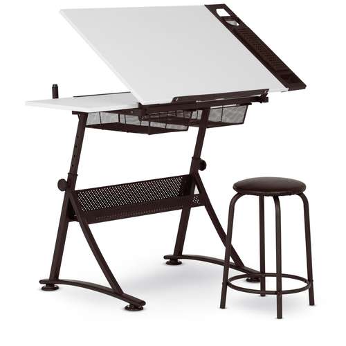 Studio Design Fusion Craft Zeichentisch inkl. Hocker, weiße Arbeitsfläche