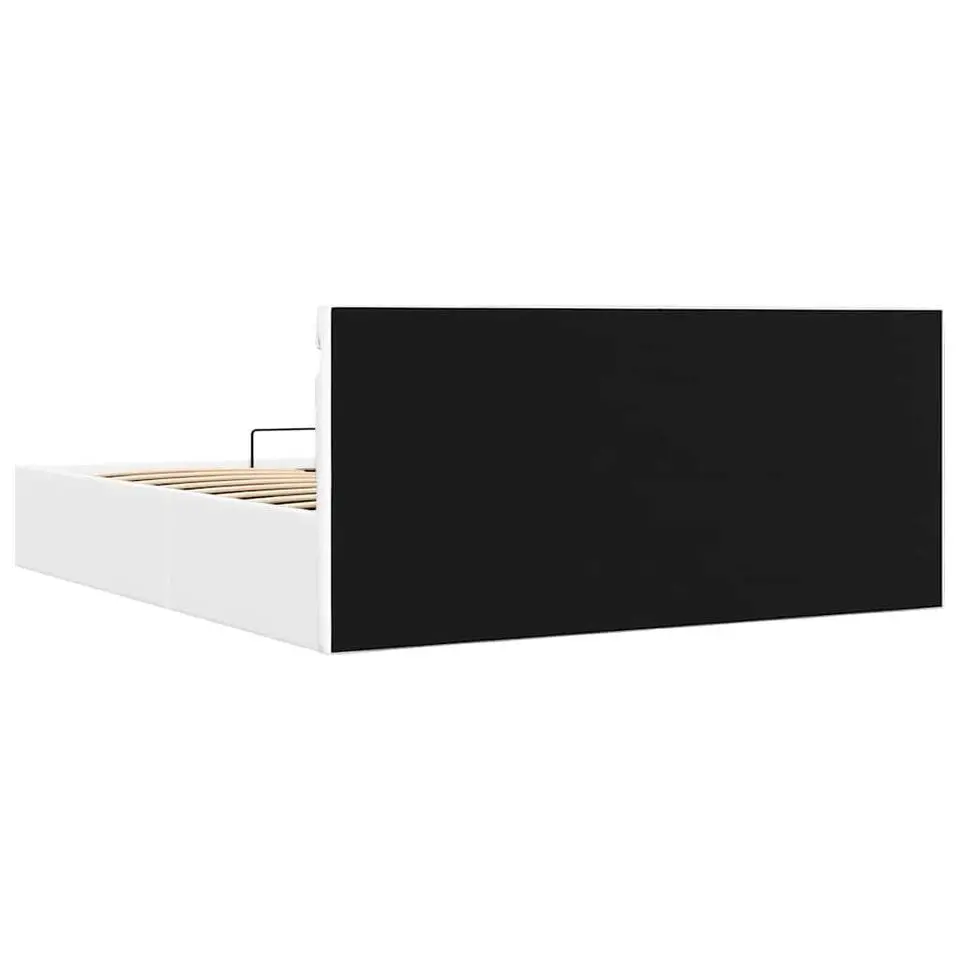 vidaXL - LED bed met opbergruimte - Hydraulisch - Wit - Kunstleer - 180x200 cm
