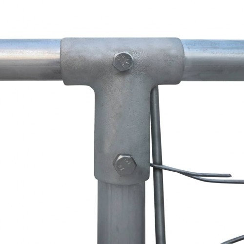 Canil de aço galvanizado na cor prateada
