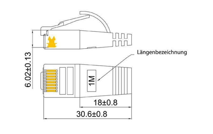 Slimpatchkabel RJ-45 - RJ-45, Cat 6, STP, 1 m, GrünGeschirmtes Twisted-Pair-Kabel (STP) mit Klinkenschutz