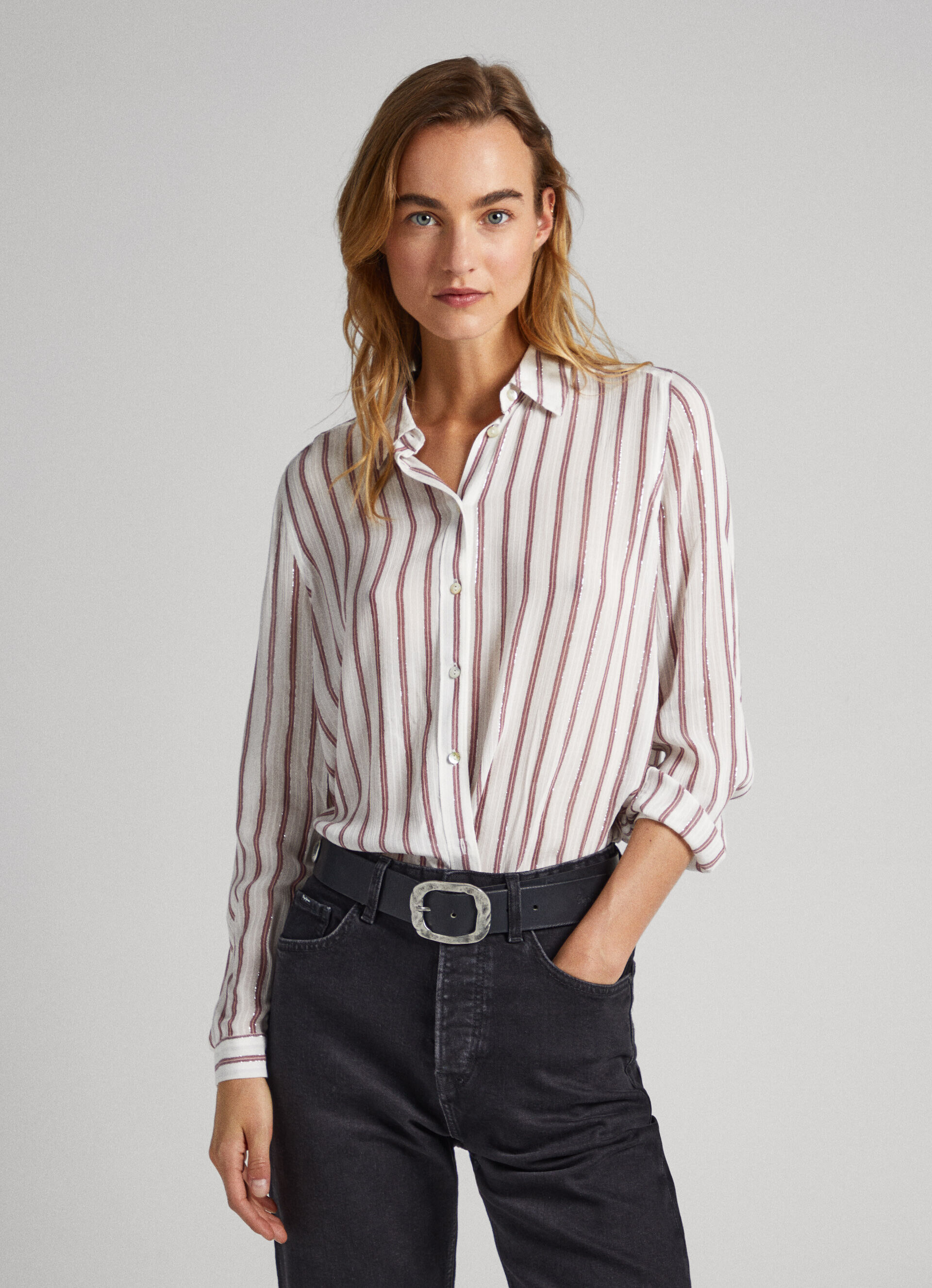 CAMISA LISTRADA DE MANGA LONGA - multicolorida