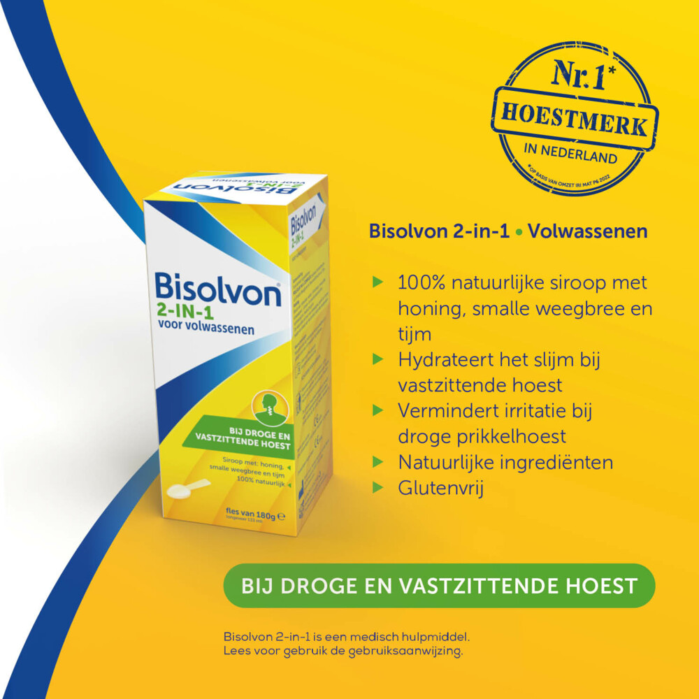 Bisolvon Hoestsiroop 2-in-1 Volwassenen133 ml