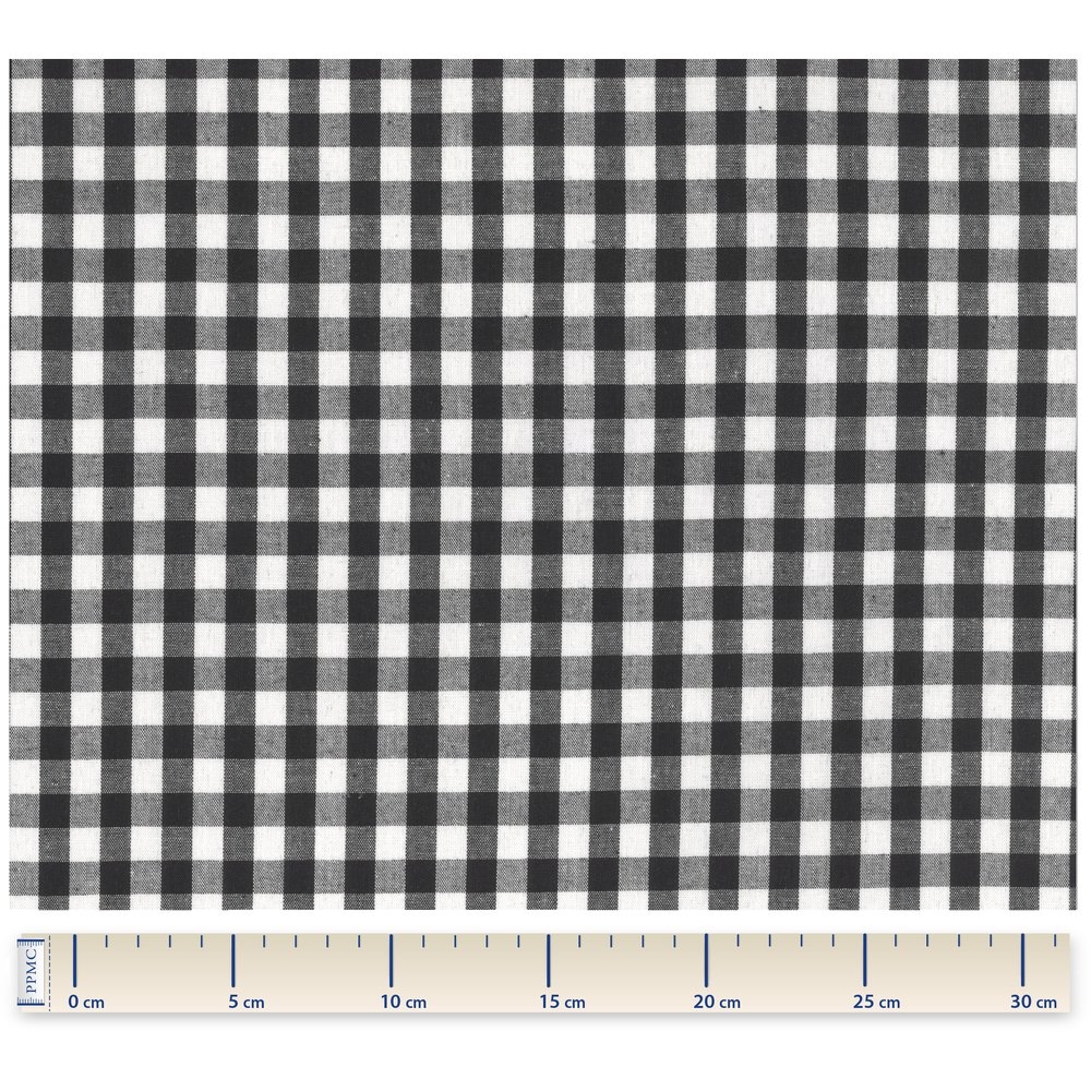 Tissu Coton Au Mètre Ex2227 Vichy Noir Et Blanc