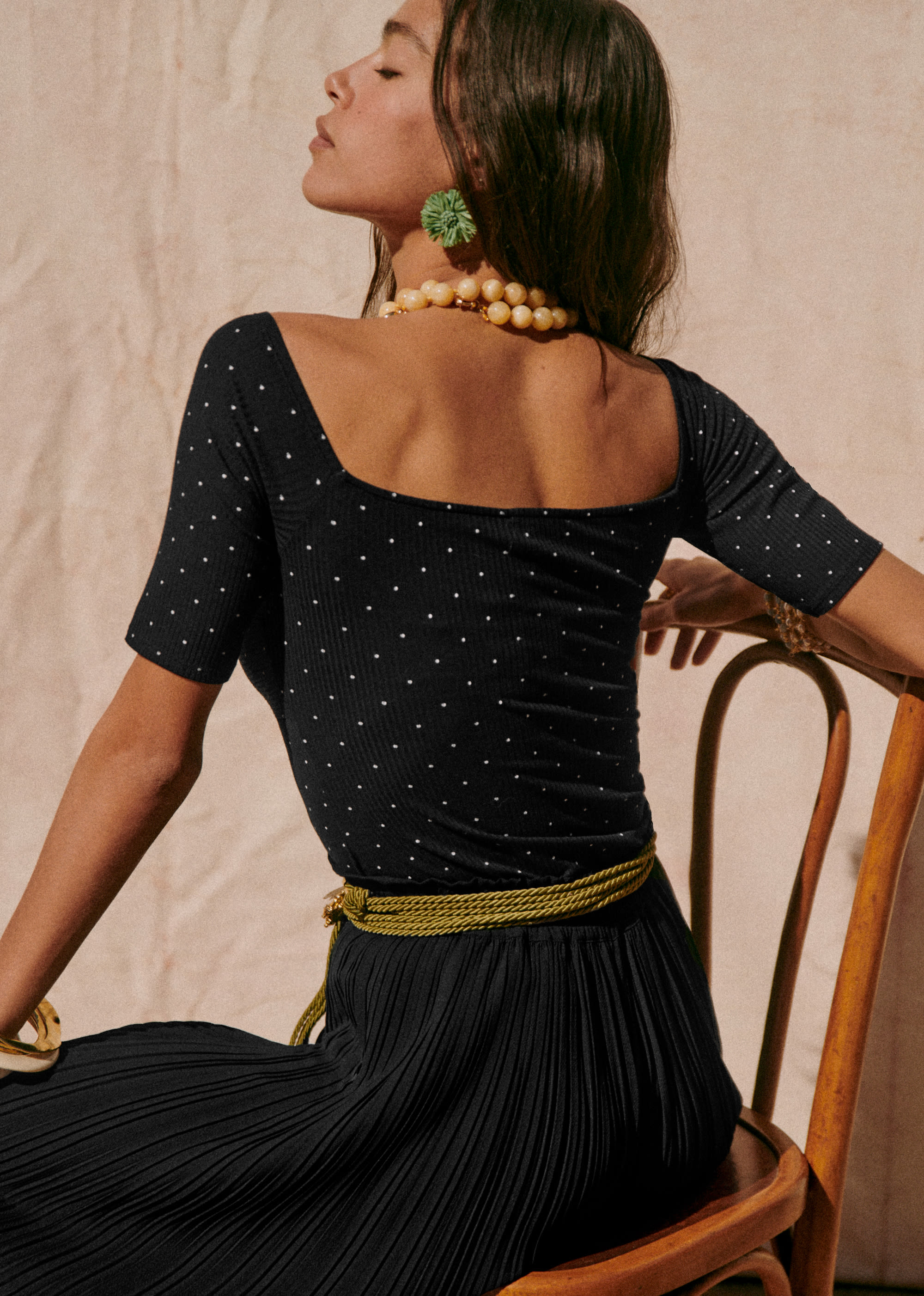 T-Shirt Caro - Pois ecru fond noir - E-SHOP/T-SHIRTS 5905370