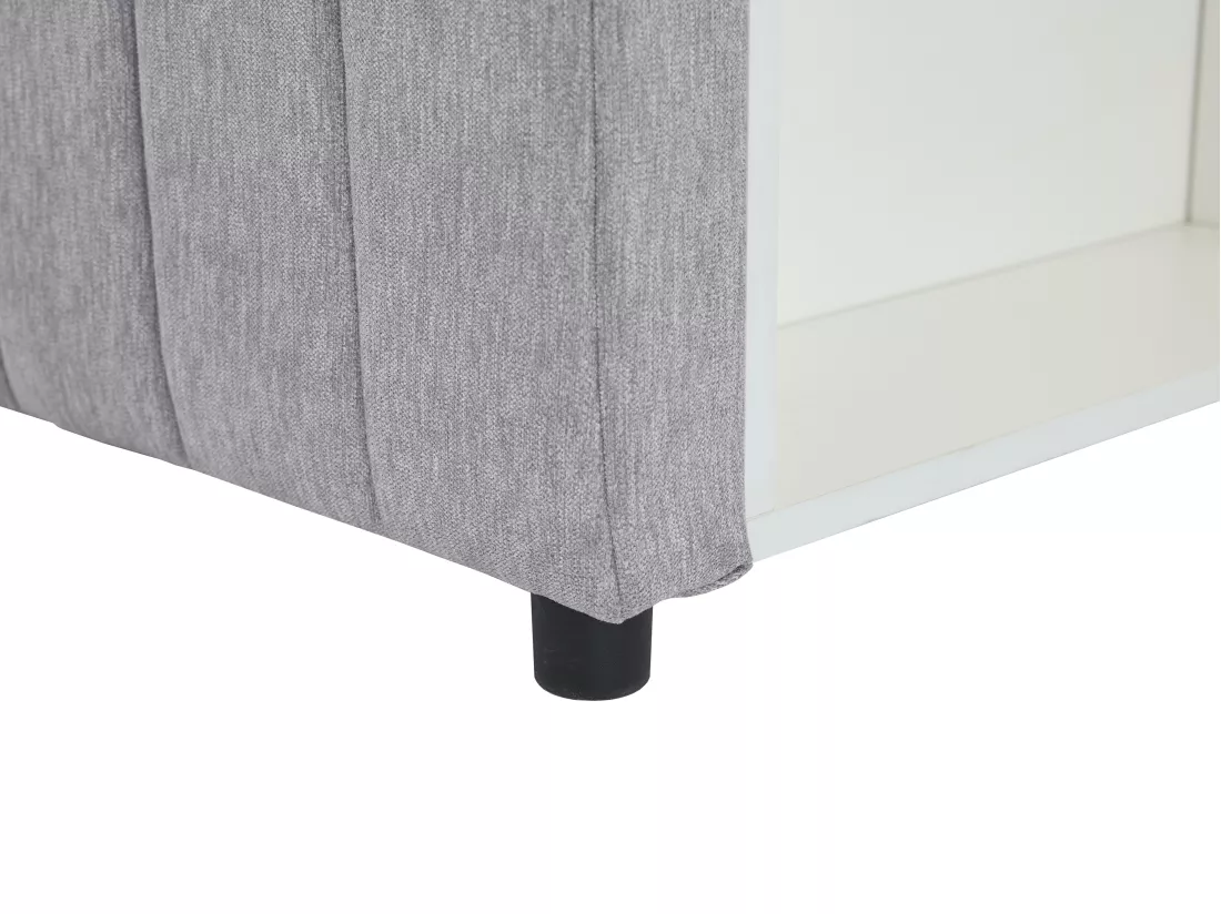Lit coffre banquette 80 x 200 cm - Tissu - Gris - LAOZIA