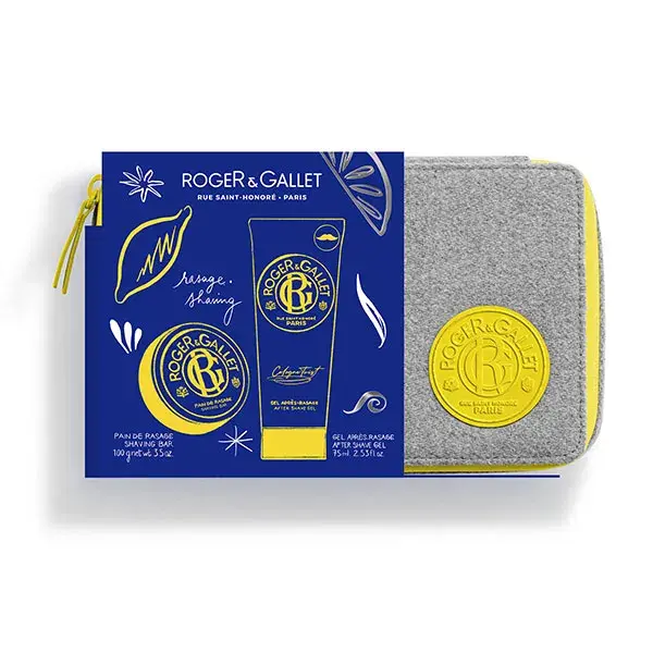 Conjunto de presente Roger & Gallet Vanity Cologne Twist: Sabonete de barbear 100g e gel pós-barba 75ml
