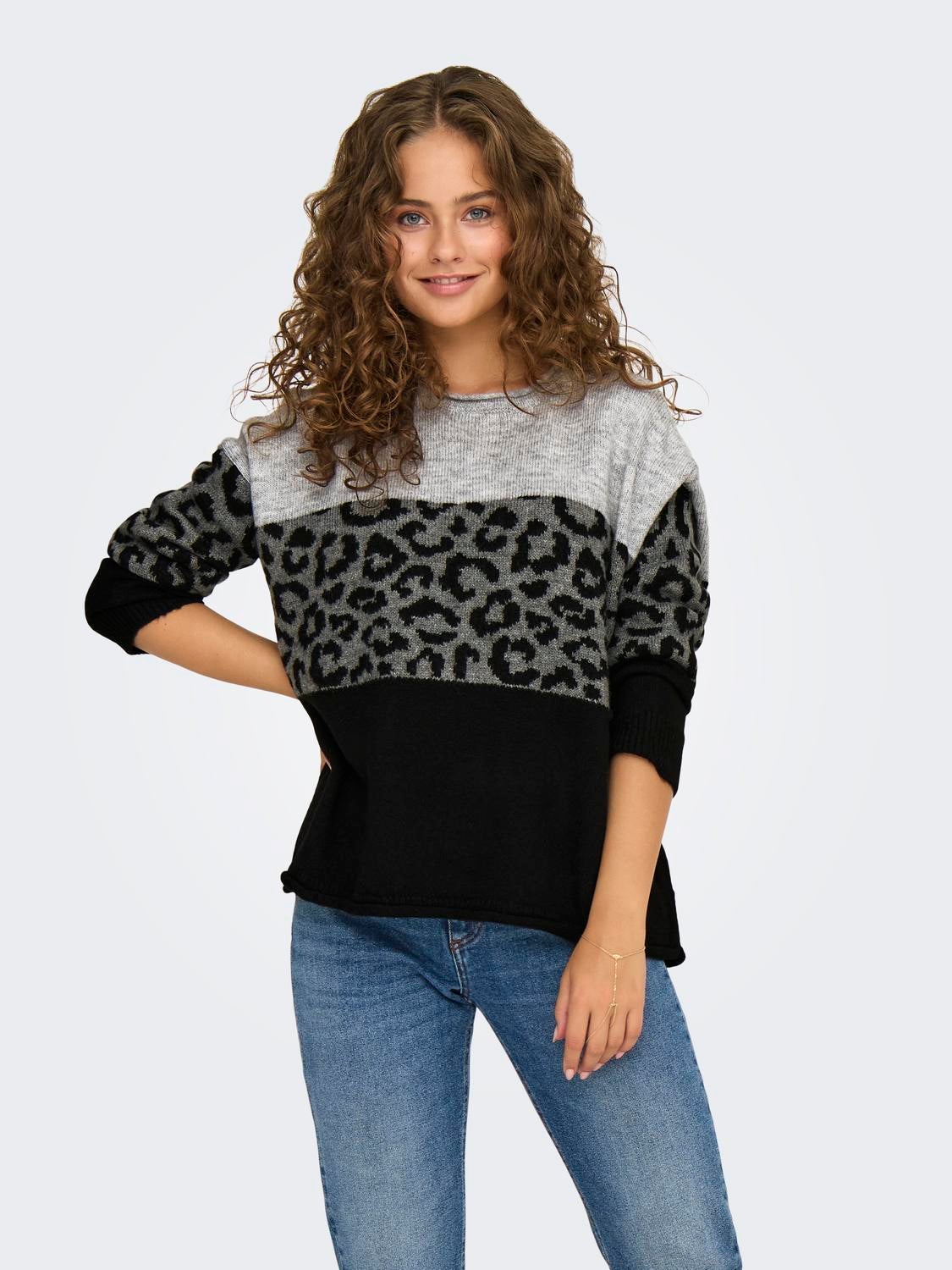 ONLJADE Strickpullover Light Grey Melange