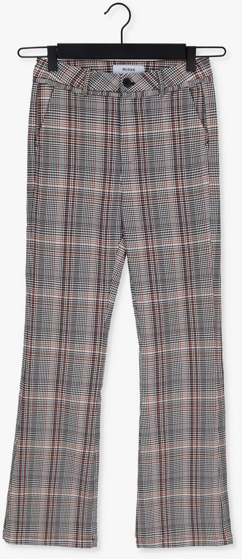MINUS bruine minus flared broek carma check flared pants