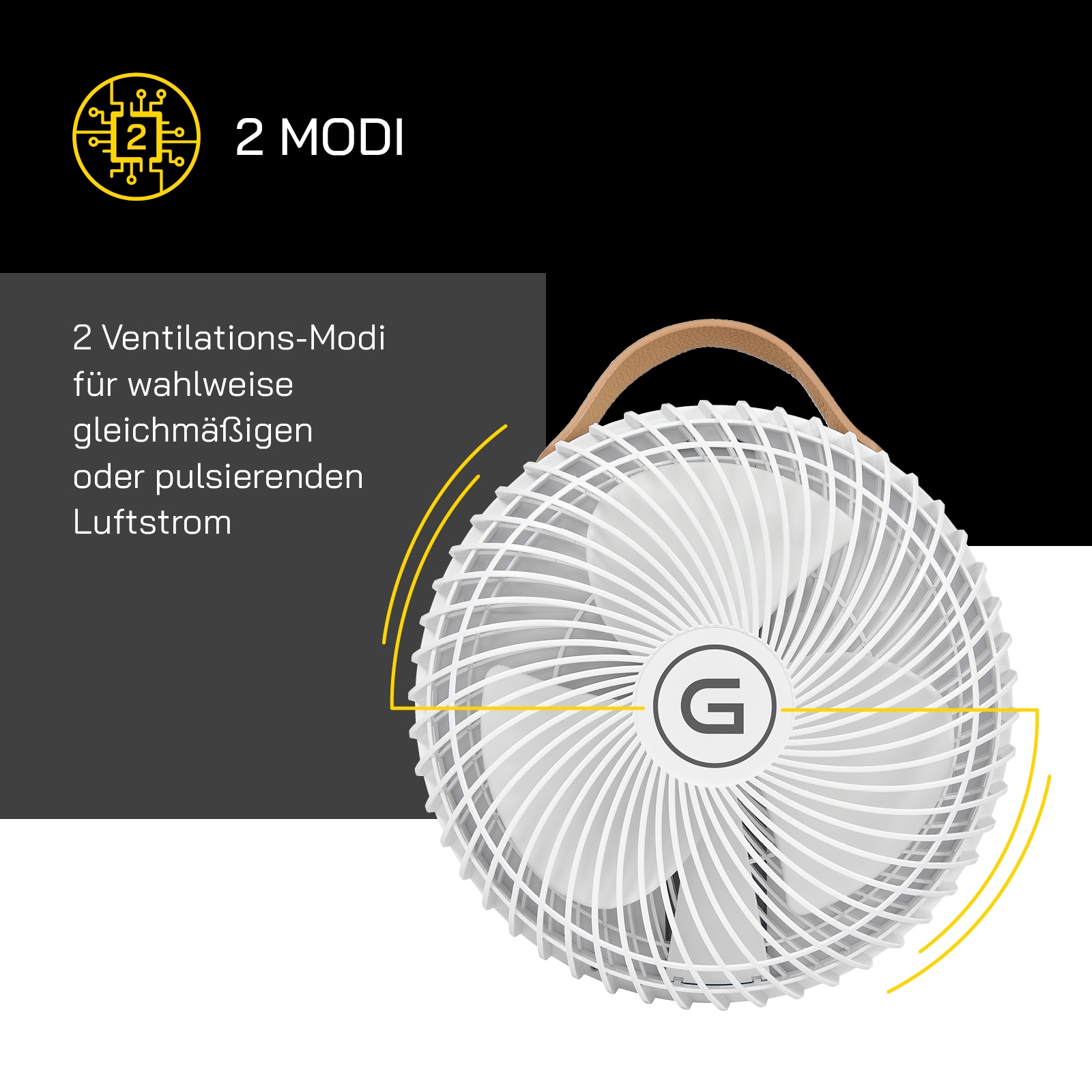 Gutfels Tischventilator »»VENTI 3030 R«« 17 cm Durchmesser klappbar mit 4 Stufen, 20 Std. Akkulaufzeit, mit Powerback Funktion