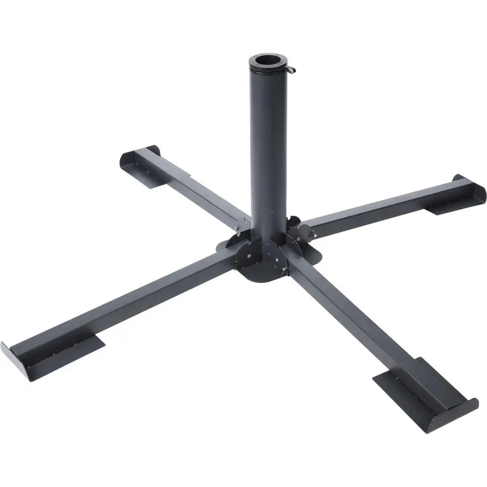 Parasolvoet/kruisvoet - zwart - metaal - voor 40 cm stenen