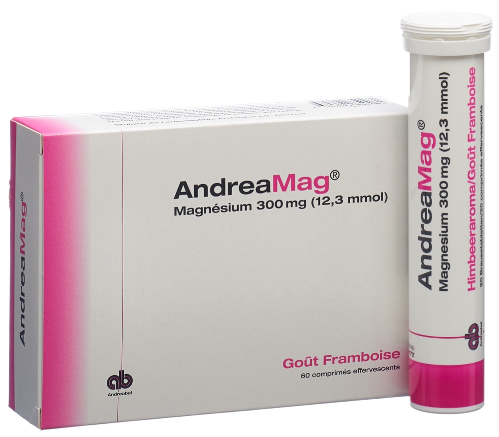 ANDREAMAG Brausetabl 300 mg mit Himbeeraroma Ds 60 Stk
