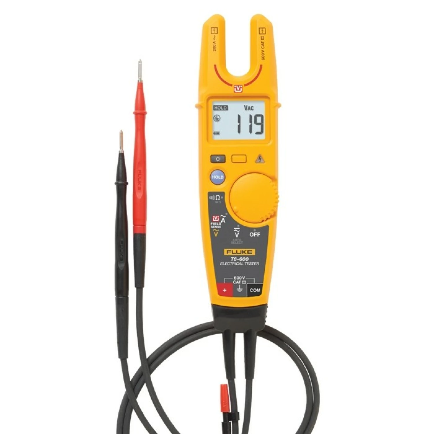 Fluke T6-600 True-RMS Spannings- doorbel- en stroomtester - FieldSense-technologie - AC/DC 600V & AC 200A