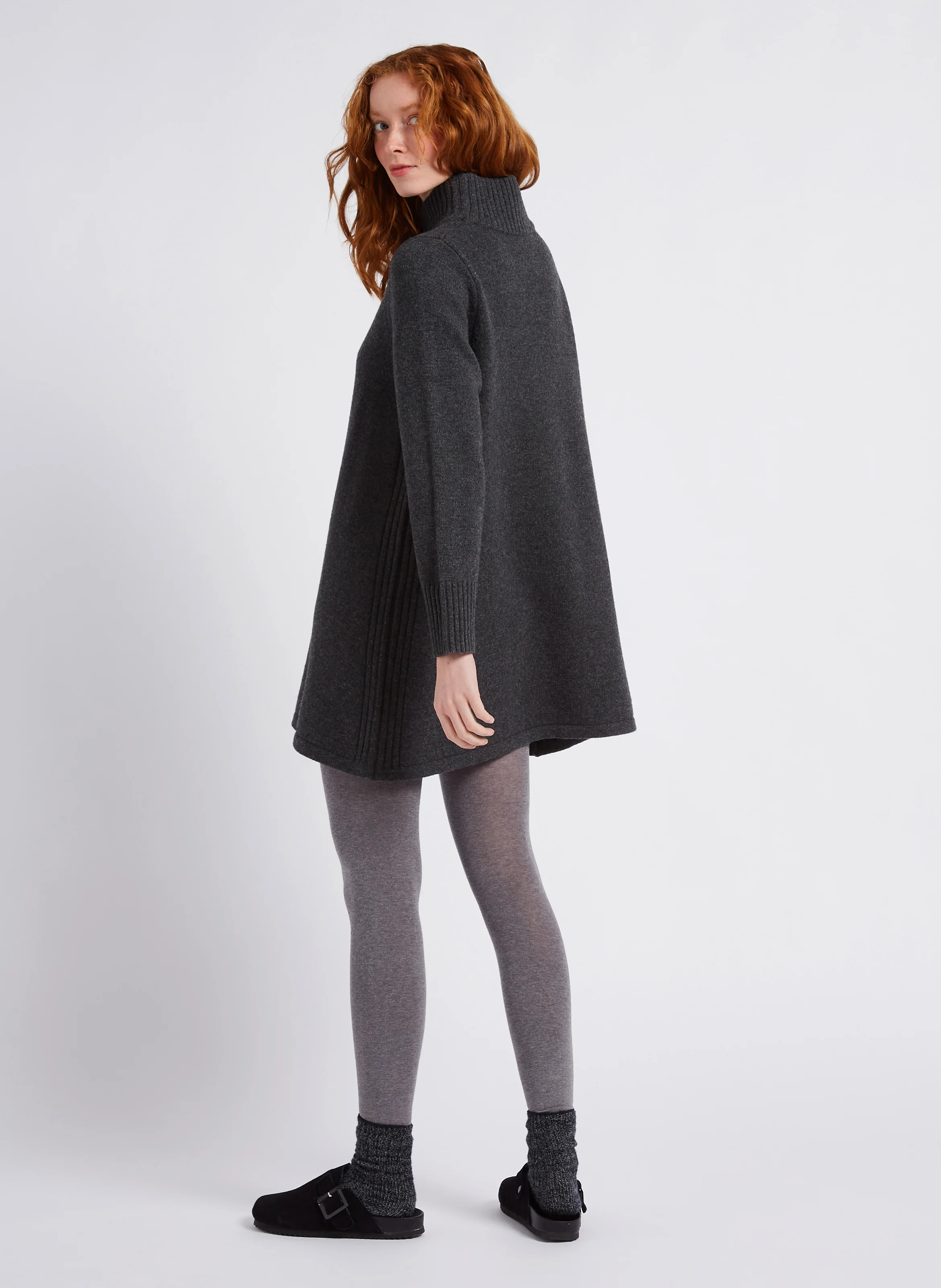 ROXANE - Robe courte pull | Gris