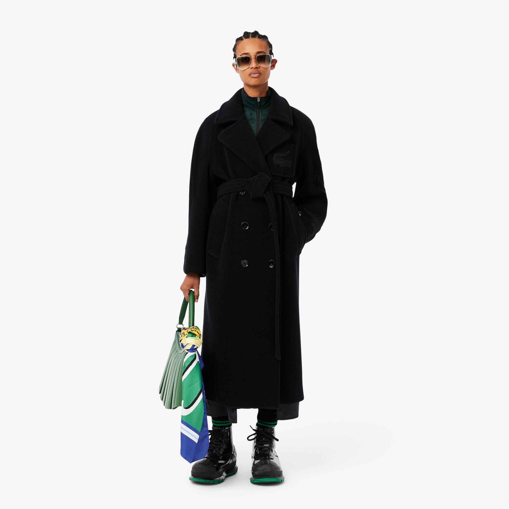 Manteau en laine Défilé AH24 Noir