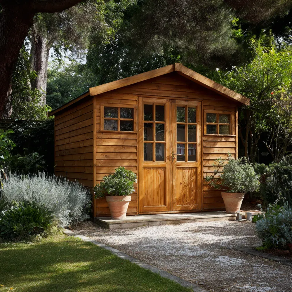 Holz-Gartenschuppen 350x250x230 cm – Naturfarbe