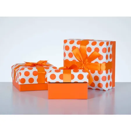 Amsinck & Sell Geschenkbox Punkte, orange, 3-teilig