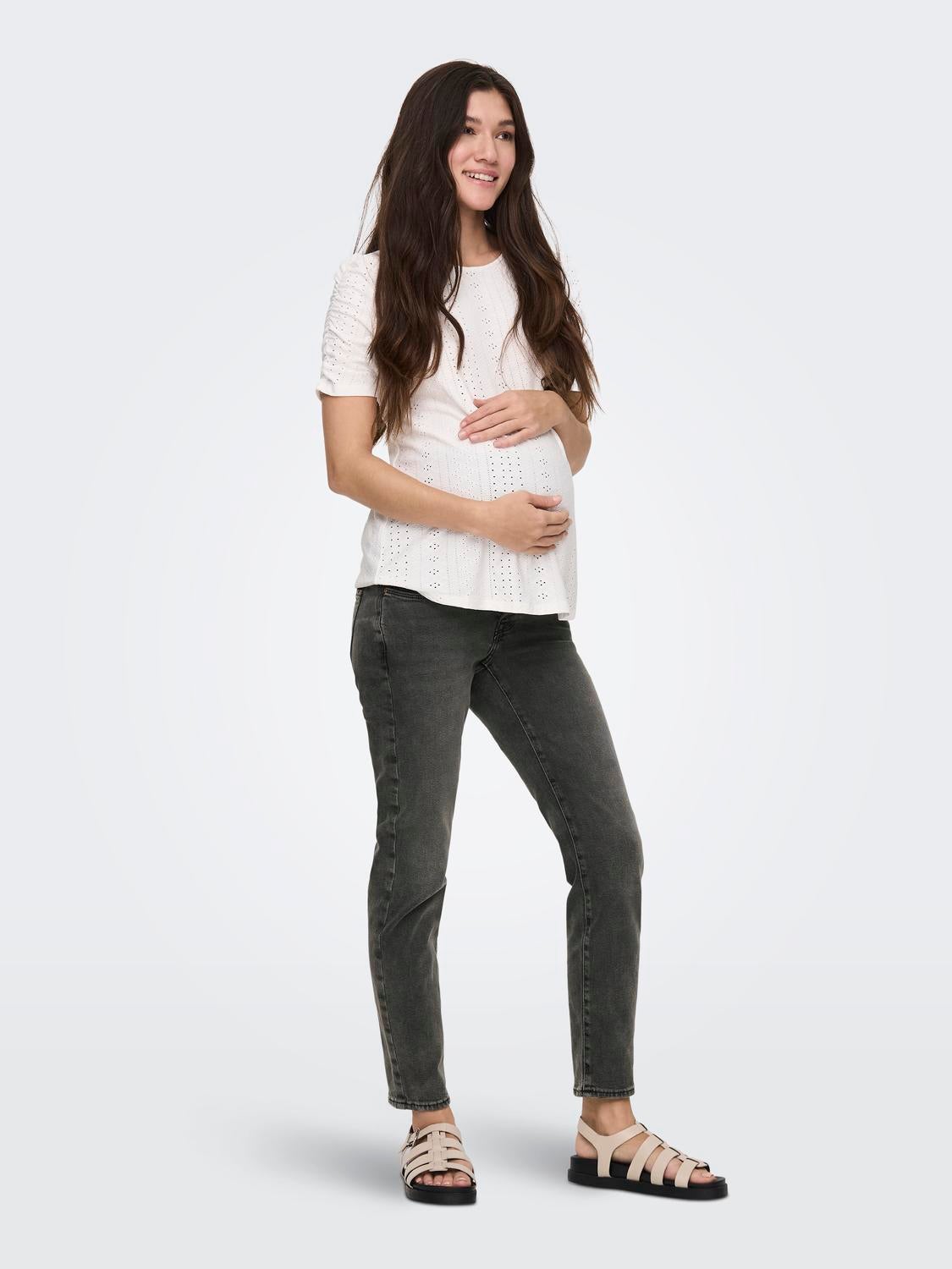 OLMEMILY Hohe Taille Gerade geschnitten Jeans Dark Grey Denim