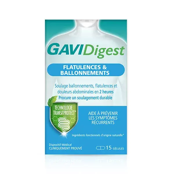 GAVIDigest Flatulência e Inchaço alivia e previne sintomas intestinais recorrentes x15