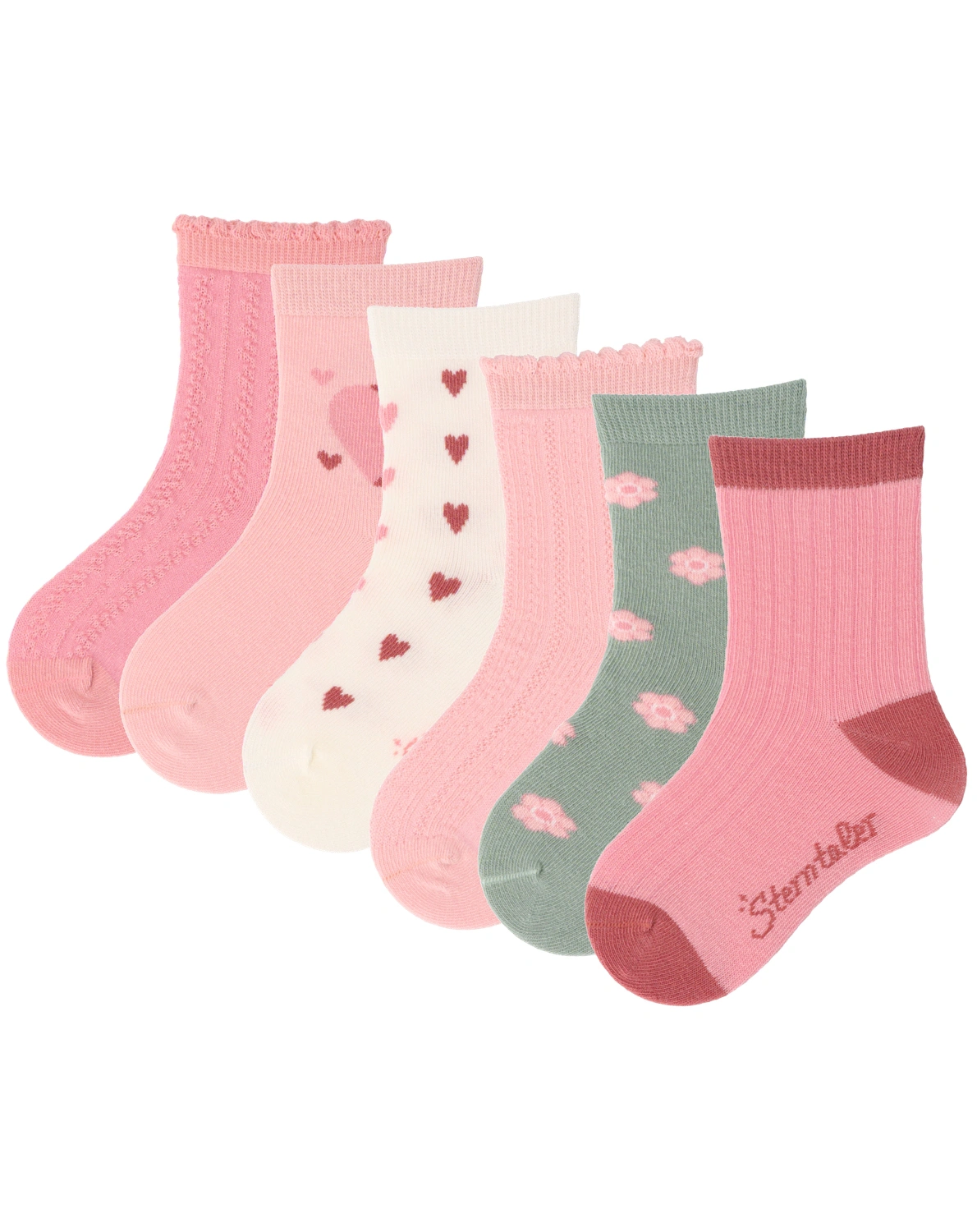 Socken HEARTS 6er Pack in mattrosa