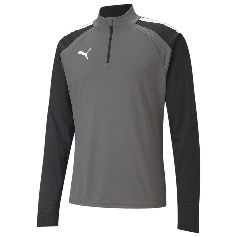 PUMA Maillot d'Entraînement teamLIGA Fermeture Éclair 1/4 - Gris/Blanc